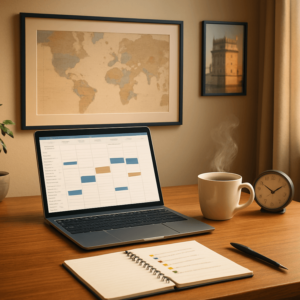 Preparando-se para uma consulta jurídica remota com clientes na França e Portugal: checklist, fuso horário e comunicação